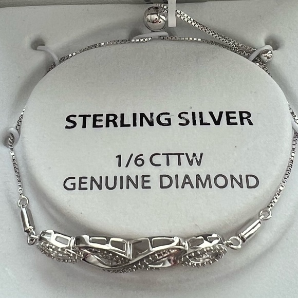 Infinity bracelet Valentine’s sterling silver genuine diamonds - Picture 4 of 6